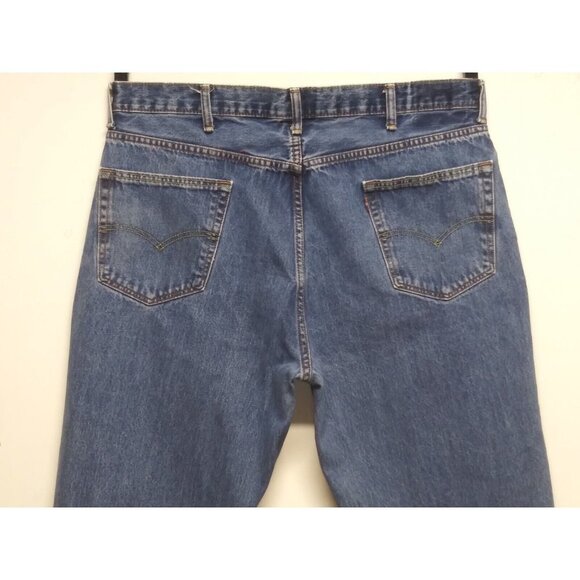 Levi Strauss Mens Jeans 40x29 Blue denim Straight Leg high rise medium wash cott - Picture 6 of 8